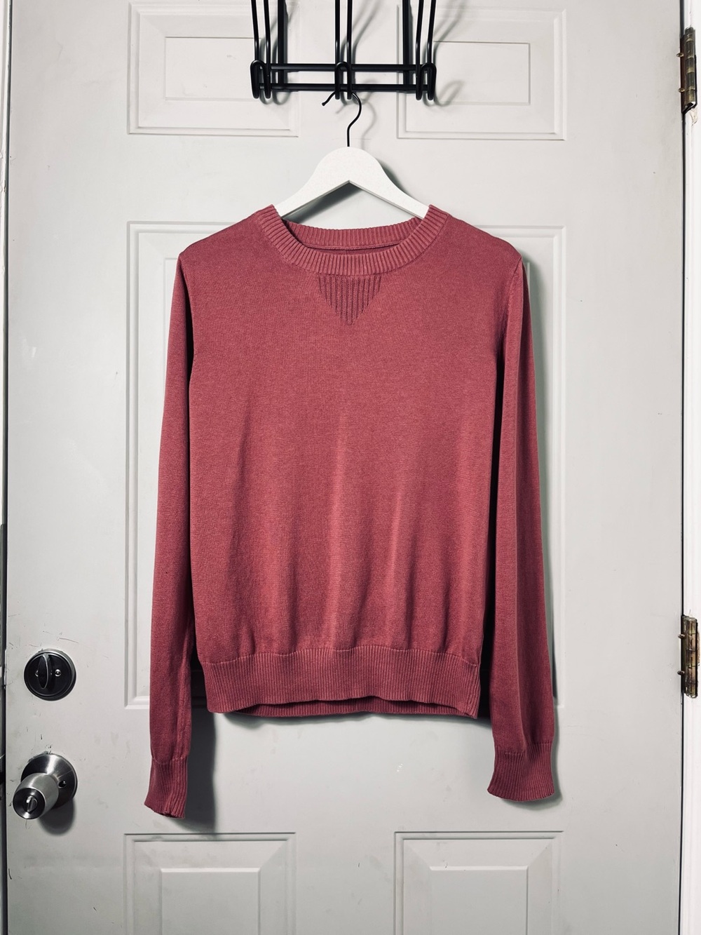 Pact Organic Cotton Crewneck Lightweight Sweater Mauve size large